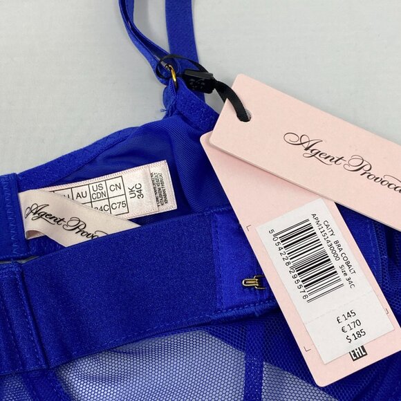 Agent Provocateur Caity Cobalt Blue Demi Bra NWT $185 - Picture 15 of 16